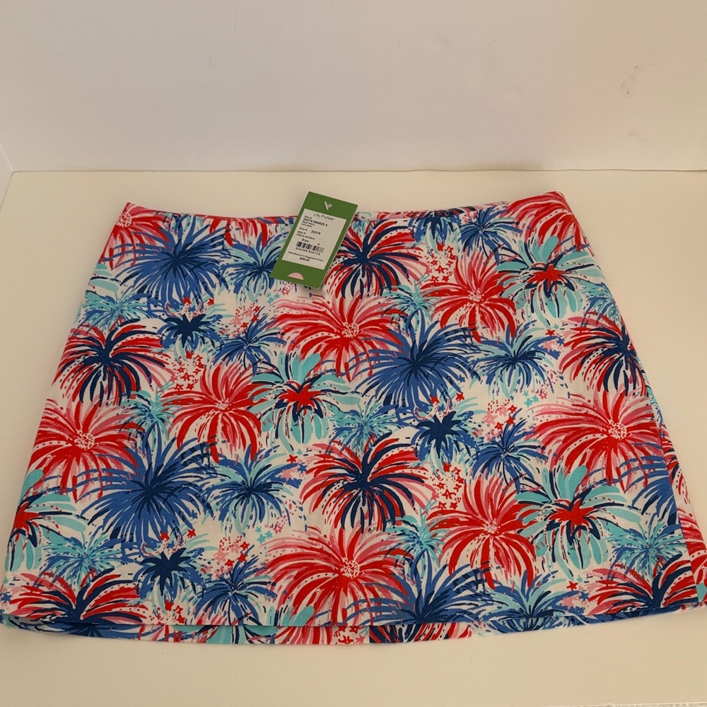 Lilly Pulitzer Red and Blue Fireworks Mini Skirt